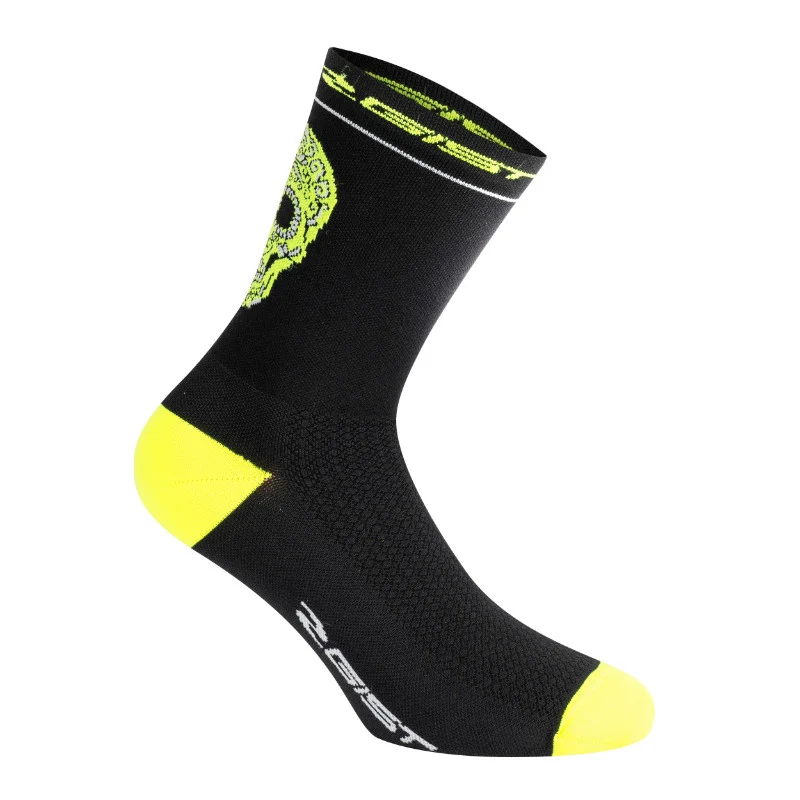 Chaussettes - Socquettes Été Gist Crane-Skull Noir-Jaune Fluo 36-39 - Hauteur 18 cm (Paire)