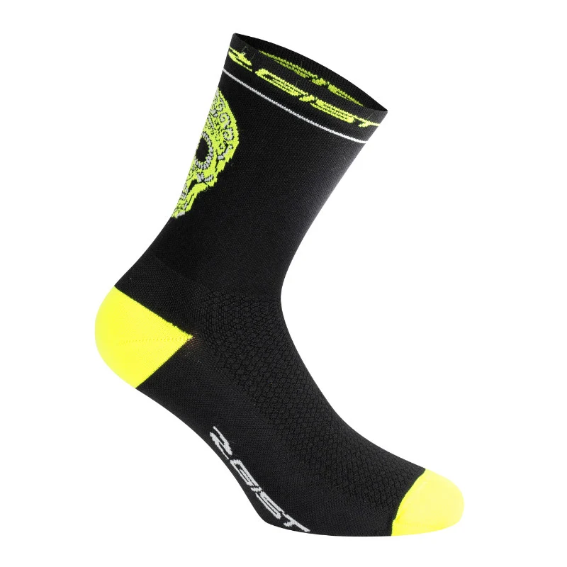 Chaussettes - Socquettes Été Gist Crane-Skull Noir-Jaune Fluo 40-43 - Hauteur 18 cm (Paire)