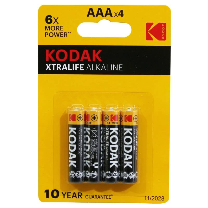 Pile Lr03 1.5V Kodak Alcaline Xtralife Aaa (Vendu Par 4)