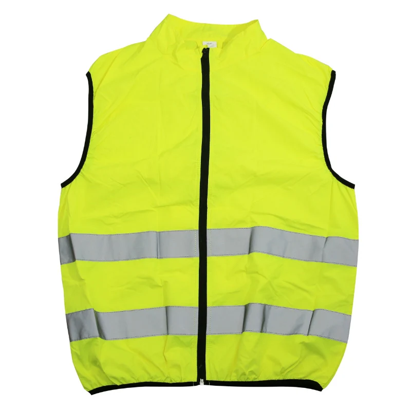 Gilet De Sécurité Premium Adulte Jaune Reflechissant Avec Zip Total Et Poche Arrière Zip