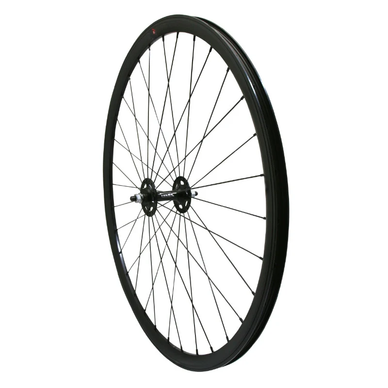 Roue Route - Fixie Patin P2R Noir Avant Avec Écrous Jante 17C Profil 28 mm