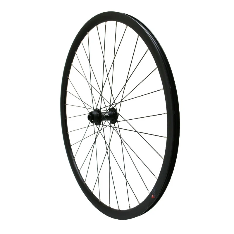 Roue Gravel - Route Disque 700 Pulse 19 Avant Moyeu Roulement Centerlock Noir Tubeless Ready Axe Traversant 12-100 mm Jante 19C 32 Rayons Acier Noir