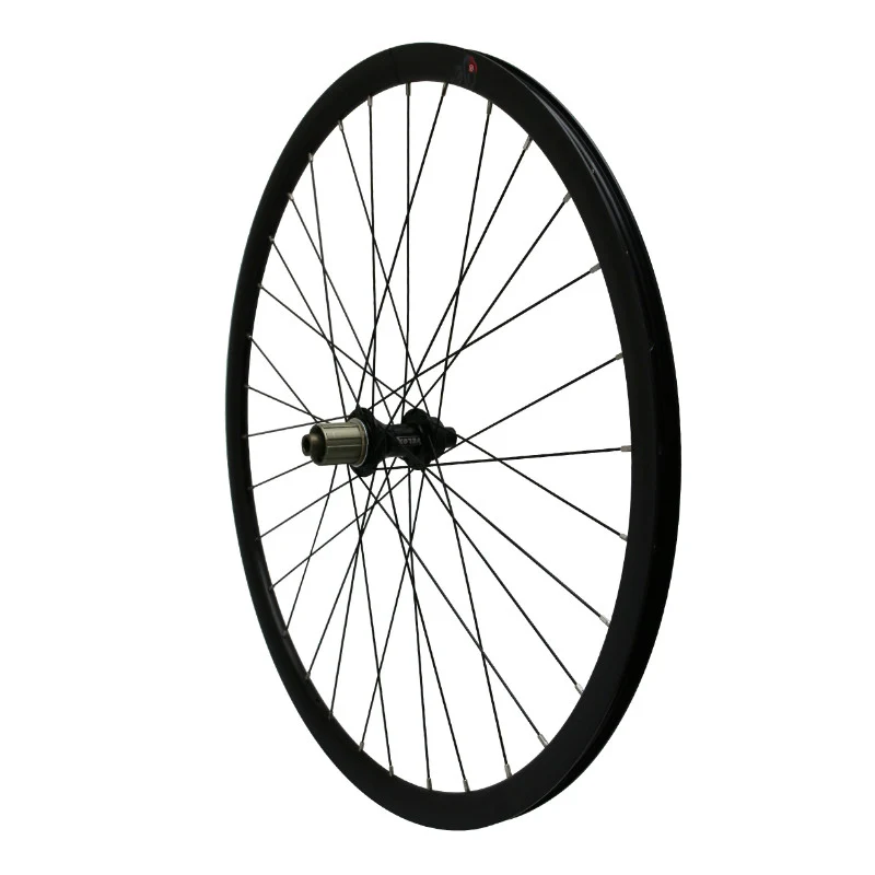 Roue Gravel - Route Disque 700 Pulse 19 Arrière Moyeu Roulement Centerlock Noir Cassette 11-10V Tubeless Ready Axe Traversant 12-142 Jante 19C 32 Rayons Acier Noir