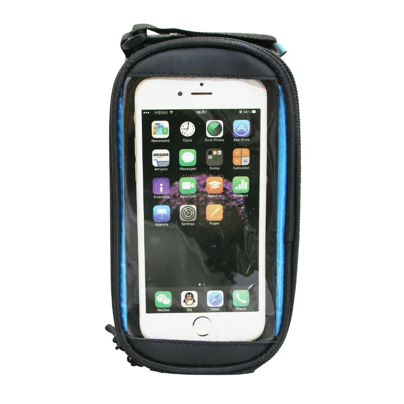 Sacoche De Cadre-Potence Vélo Smartphone Pour Telephone Portable - I-Phone Fixation A Velcro (19.5X10X9 cm)