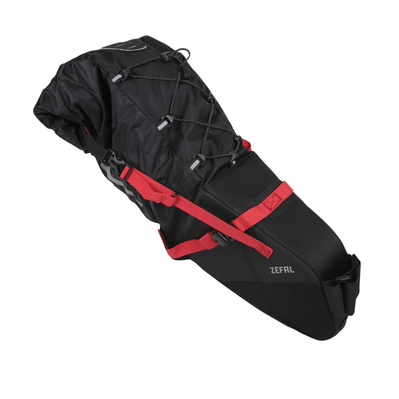Sacoche De Selle Vélo Zefal Z Adventure R17 Noir-Rouge Étanche Fixation Velcro 17L ( L 62 cm X L 24 cm X 20 cm) Charge Maxi 5Kgs