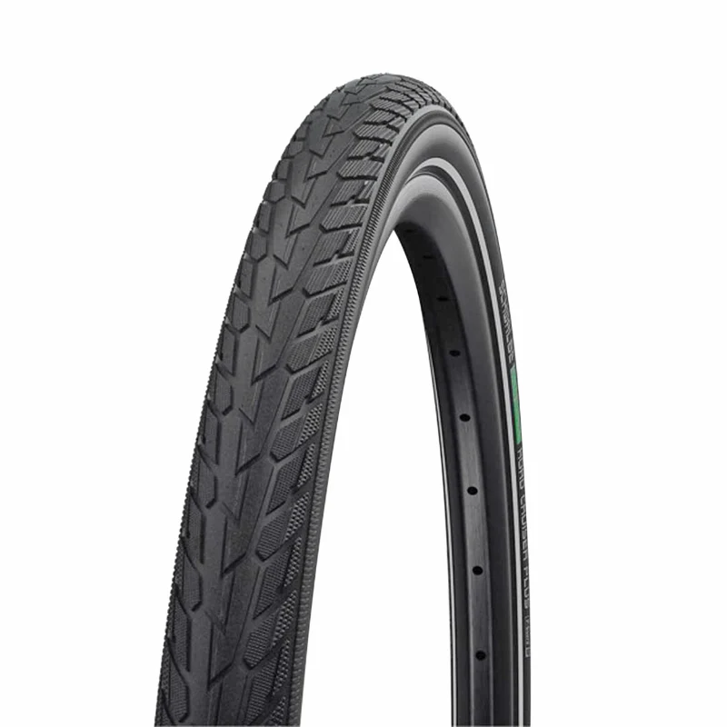 Pneu VTC Urbain 700 X 35 Schwalbe Delta Cruiser Plus Noir Tr (37-622) Renfort Green Guard Flanc Reflex