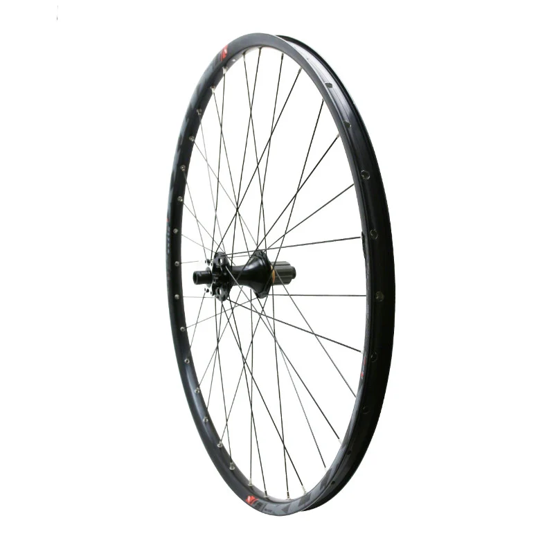 Roue VTT Disque 29" Klixx Boost Tubeless Ready Arrière Noir A Roulements Disque 6 Trous Cassette Type Shimano 11-10-9V Axe Traversant 12-148 - Jante 23C 32 Rayons All Mountain