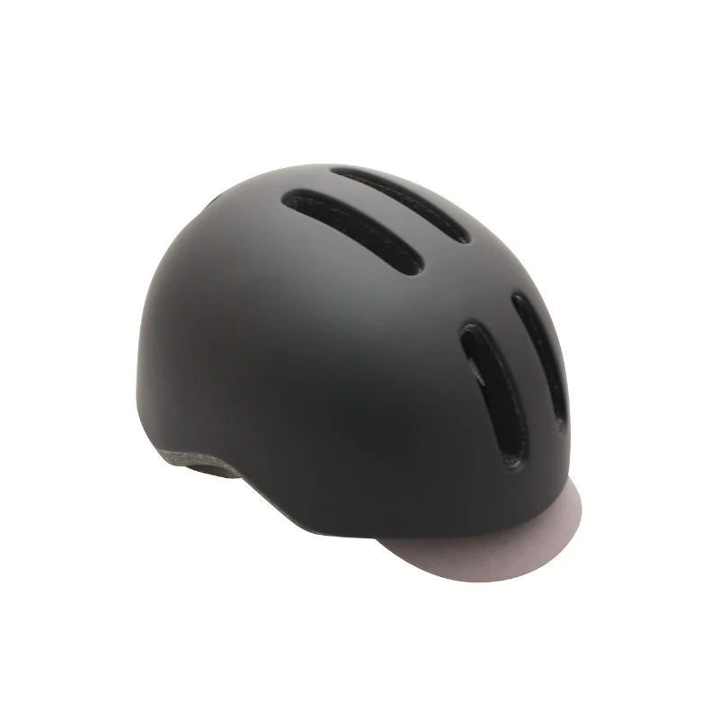 Casque Vélo Urbain-City Adulte Polisport Commuter In-Mold Noir Mat Avec Visiere Grise Taille 54-58 System Quick Lock Avec Lumière Intégrée