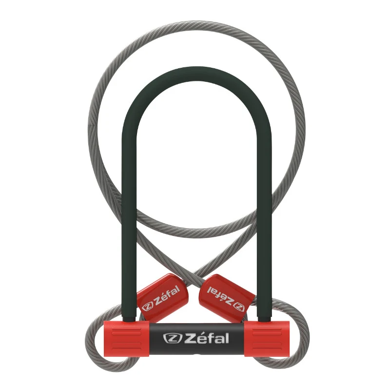 Antivol Vélo U Zefal K-Traz U13 A Clé 115 X 230 mm D 13 mm Avec Câble 1.2M Avec Support Clip - Reproduction Des Clés Possibles - Sold Secure Niveau Silver - Homologué Fub 1 Etoile