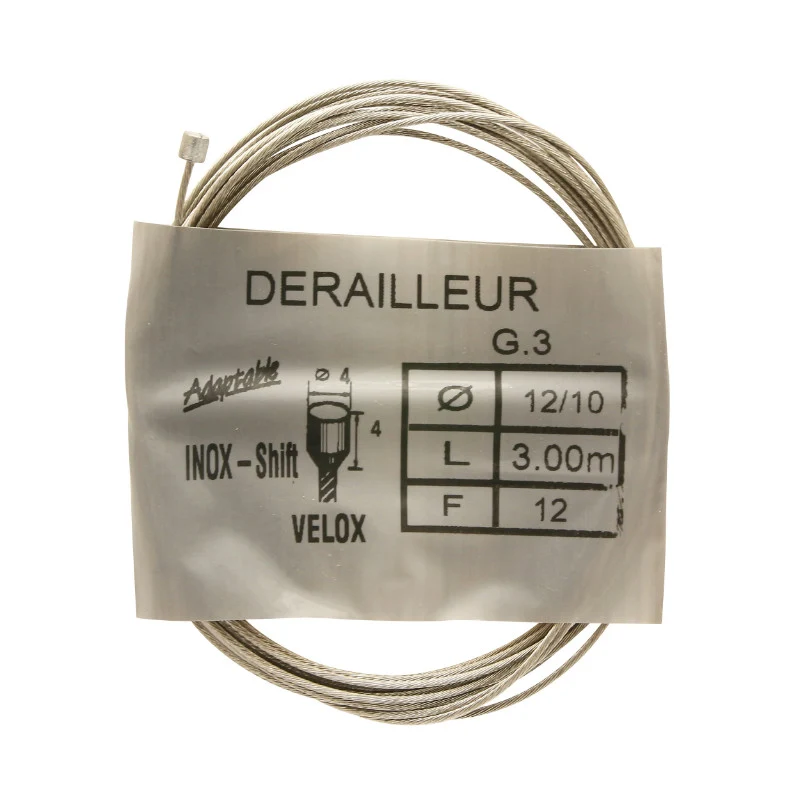 Câble De Dérailleur Velox INOX Pour Shimano 3,00M (Boite De 25 Câbles) 12-10 12 Fils