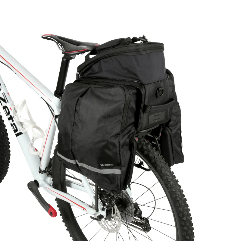 Sacoche Arrière Vélo A Pont Zefal Z Traveler 80 Universel 32L Polyester Waterproof Noir (32X23X21,5 cm)