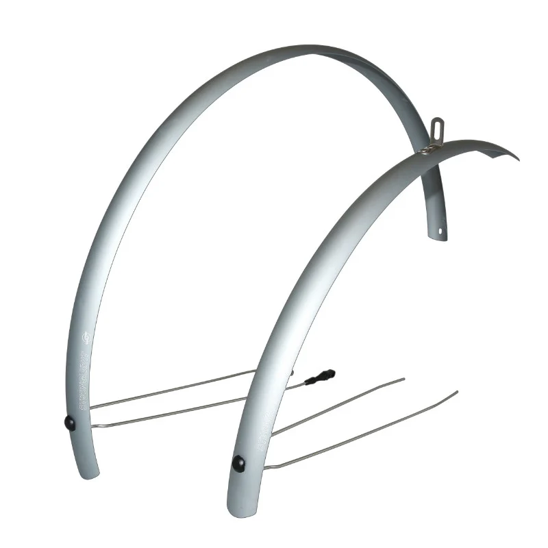 Garde Boue City-VTC Tringles 28'' Stronglight Alu R'Light 41 mm Gris Mat (Paire) Avec Fixation Classic Tringles INOX
