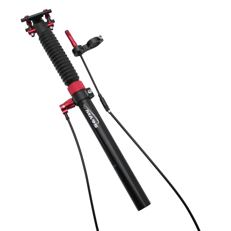 Tige De Selle VTT Télescopique P2R Alu Noir Diam. 31,6 L445 mm (Réglage Par Câble Externe 0-55-110 mm)