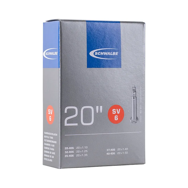 Chambre A Air Vélo 20 X 1 1-8 Schwalbe Valve Presta (28-406 À 40-406) (Sv6)