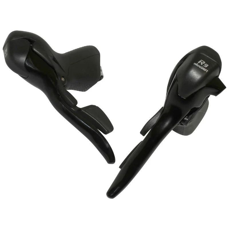 Levier-Manette Route Patin Microshift 9V. Triple Alu Noir Compatible Shimano (Paire Sachet Pour Atelier)