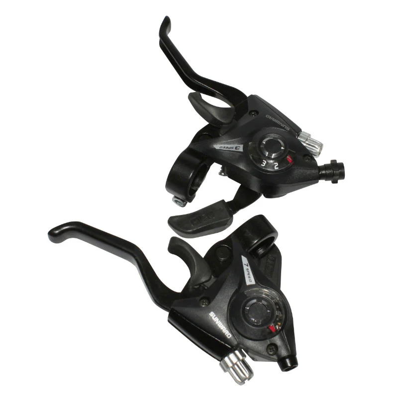 Levier-Manette VTT Patin P2R 3 X 7V. Noir Alu V-Brake Compatible Shimano (Paire)