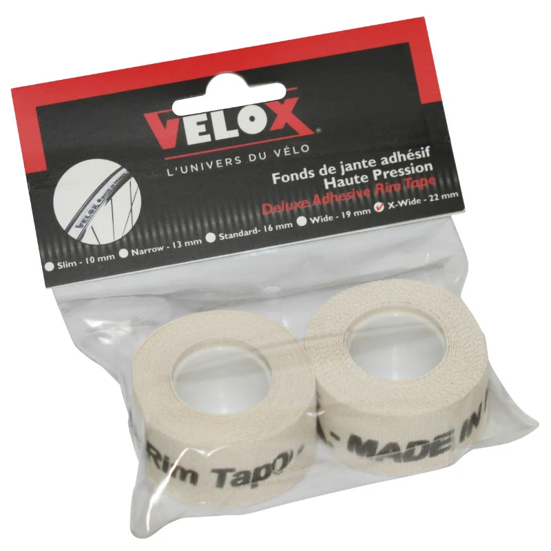 Fond De Jante Velox Tressé Adhesif En 22 mm Longueur 2M (2 Pieces Sur Carte)