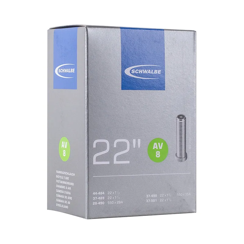 Chambre A Air Vélo 550 X 28-35A - 22" Schwalbe Valve Standard Tout Alu (44-484 À 37-501) (Av8)