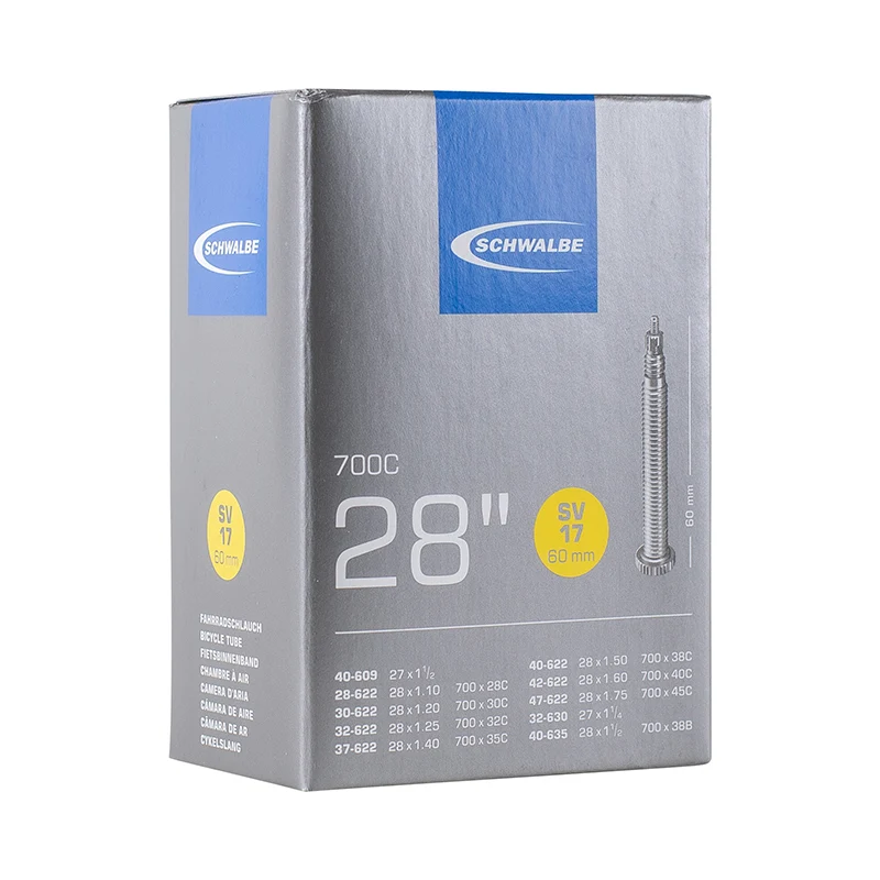 Chambre A Air Vélo 700 X 28-45 Schwalbe Valve Presta Obus Demontable 60 mm Tout Alu (Sv17V)