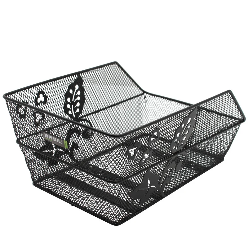 Panier Arrière Acier Nid Abeille Basil Cento Flower Noir (47 X 31 X 21 cm)