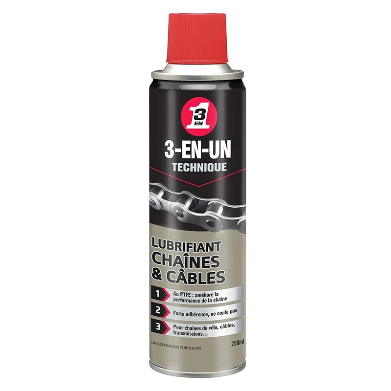 Lubrifiant 3-En-Un Ptfe Pour Chaîne Et Câble (Aerosol 250 Ml)
