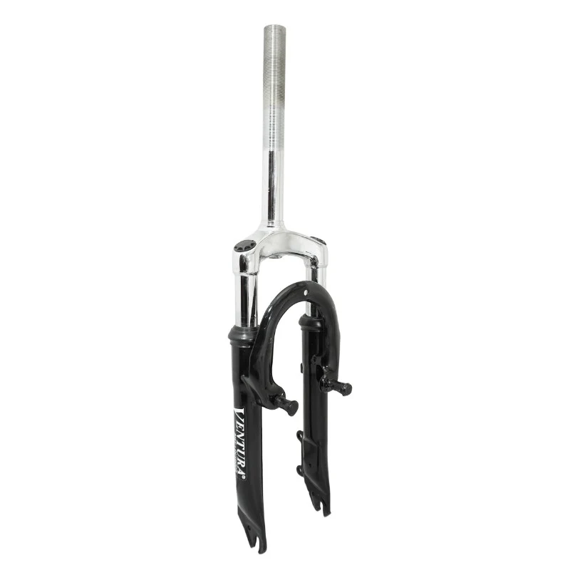 Fourche VTT 20 " M-W A Suspension Disque + V-Brake Acier Ressort-Elastomere Noir Deb. 50 mm Pivot (220-130 mm) Filete 1"-22,2 Intérieur
