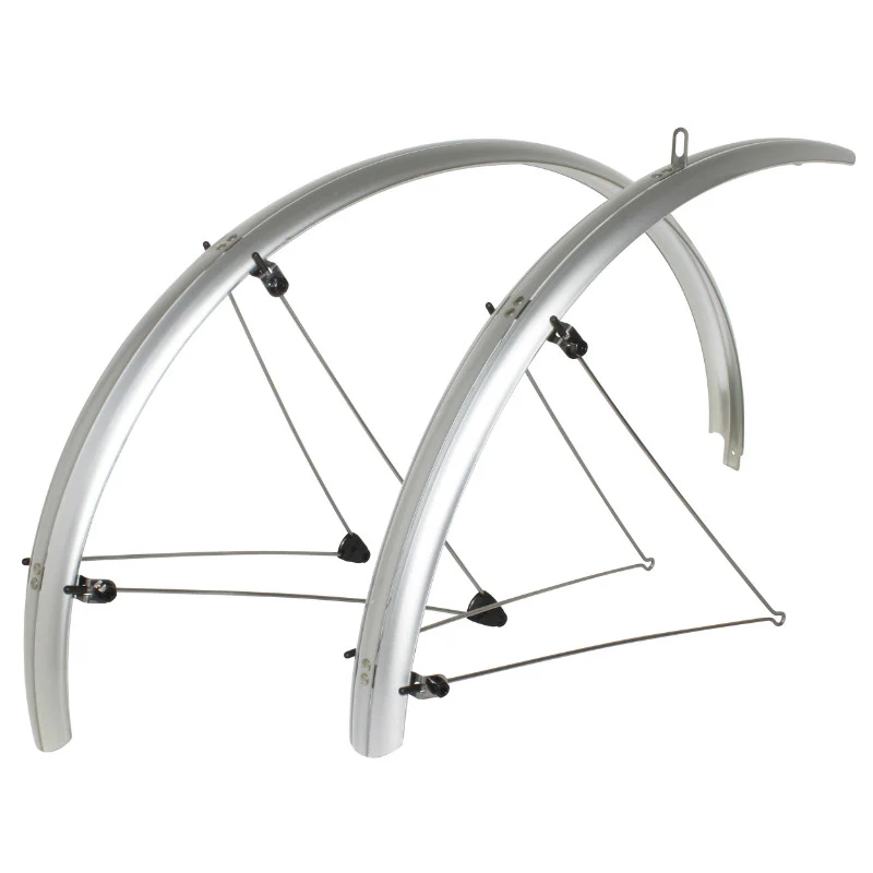 Garde Boue City-VTC Tringles 28'' Stronglight Tour 54 mm Argent (Paire) Avec Fixation Classic Tringles INOX
