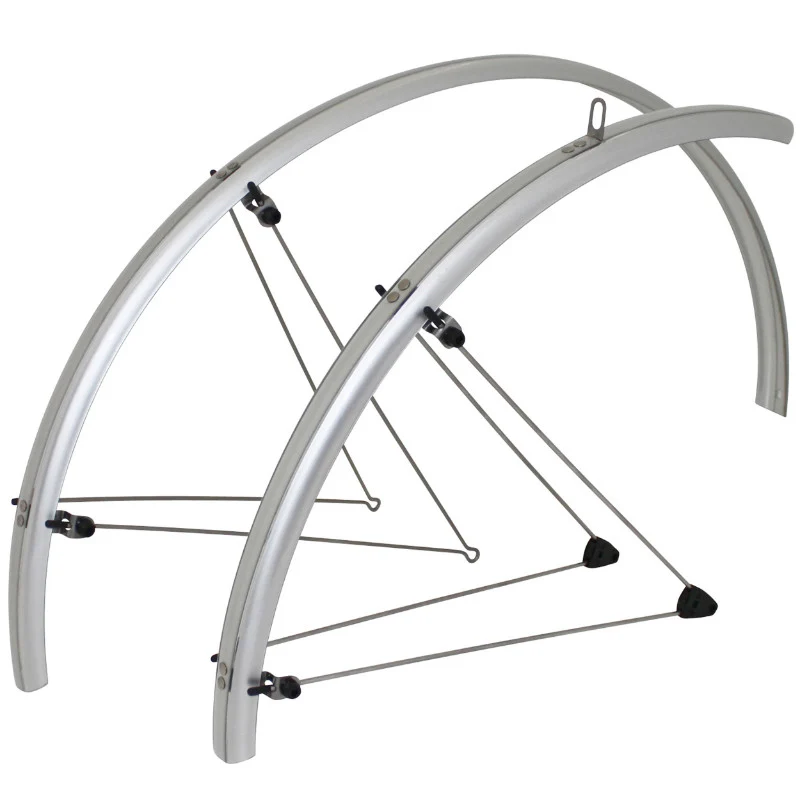 Garde Boue Route Tringles 700 Stronglight 35 mm Argent (Paire) Avec Fixation Classic Tringles INOX