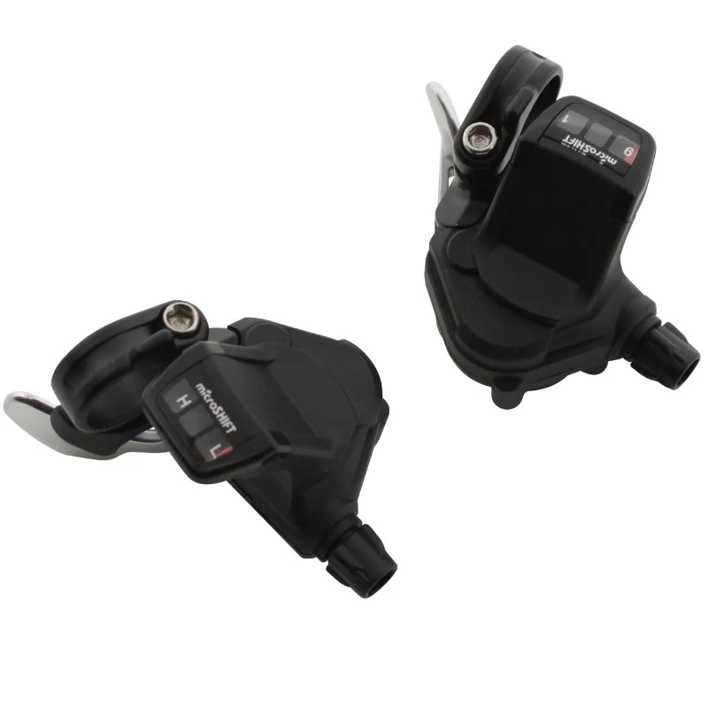 Manette Route P2R Pour Cintre Plat 9V. Push-Pull Compatible Shimano Double-Triple (Paire)