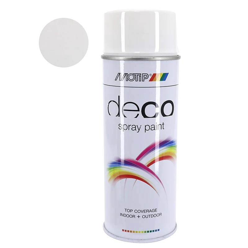 Bombe De Peinture Motip Deco Glycero Brillant Blanc Pur Aerosol 400Ml (01600)