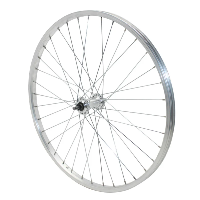 Roue VTT Patin 24" Alu Avant Moyeu Alu Axe Plein (Vendu Avec Écrou 9X100) Jante 21C