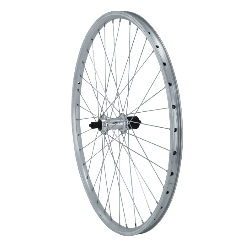 Roue VTT Patin Blocage 26" Er10 Arrière Argent Moyeu Shimano Qc300 10-9-8V 36 Rayons Jante 21C -Compatible 7V-