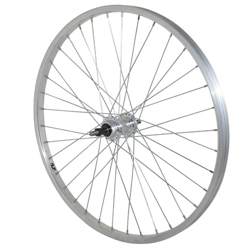 Roue VTT Patin 24" Alu Arrière Moyeu Alu Axe Plein Roue Libre 7-6V (Vendu Avec Écrou 10X100) Jante 21C