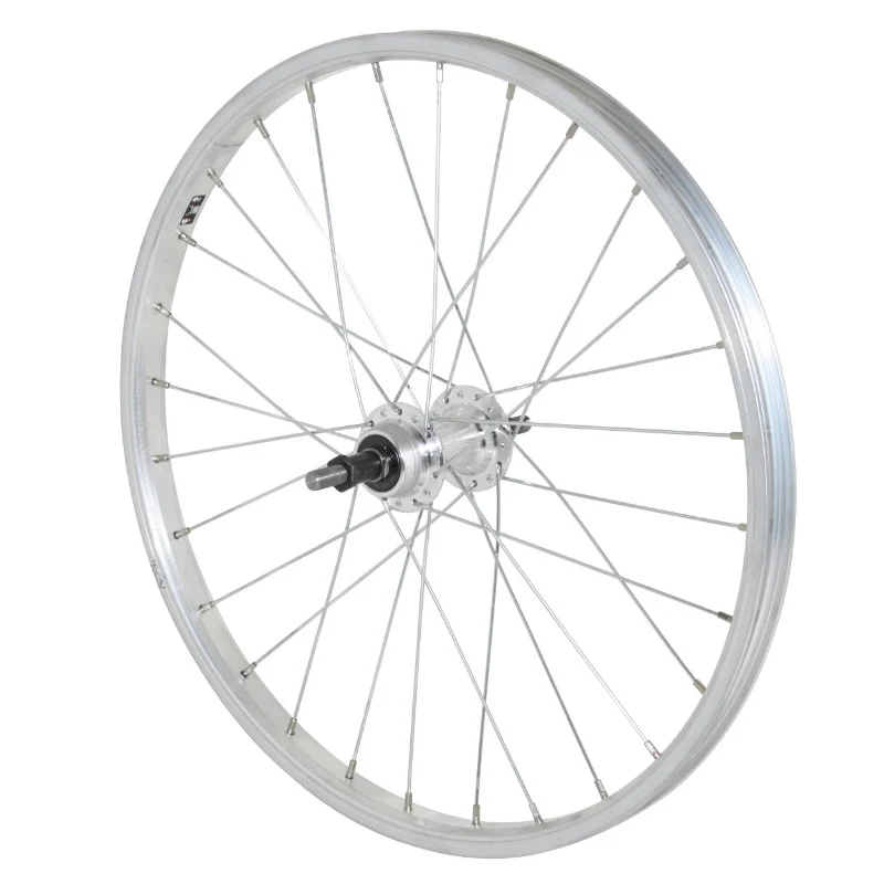 Roue VTT Patin 20" Alu Arrière Moyeu Alu Axe Plein Roue Libre 6-7V (Vendu Avec Écrou 10X100) Jante 21C 28 Rayons