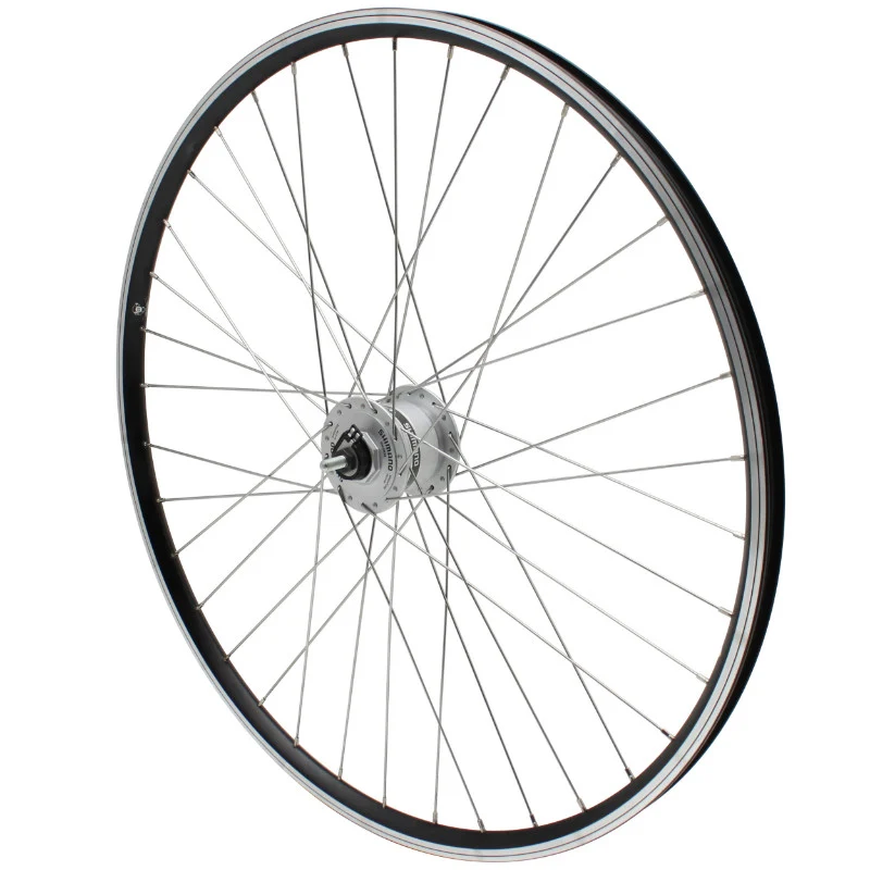 Roue VTC Patin 700 X 35 - 28" Er10 Noir Avant Moyeu Écrou Shimano Argent Dynamo Dh2N 6 Volt-2.4W (Éclairage Avant) Jante 19C