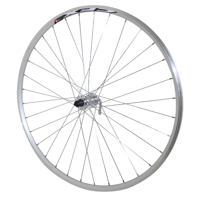 Roue Route Patin Blocage 700 Elan Cfx Argent Avant Moyeu Alu 32 Rayons Galva Jante 13C