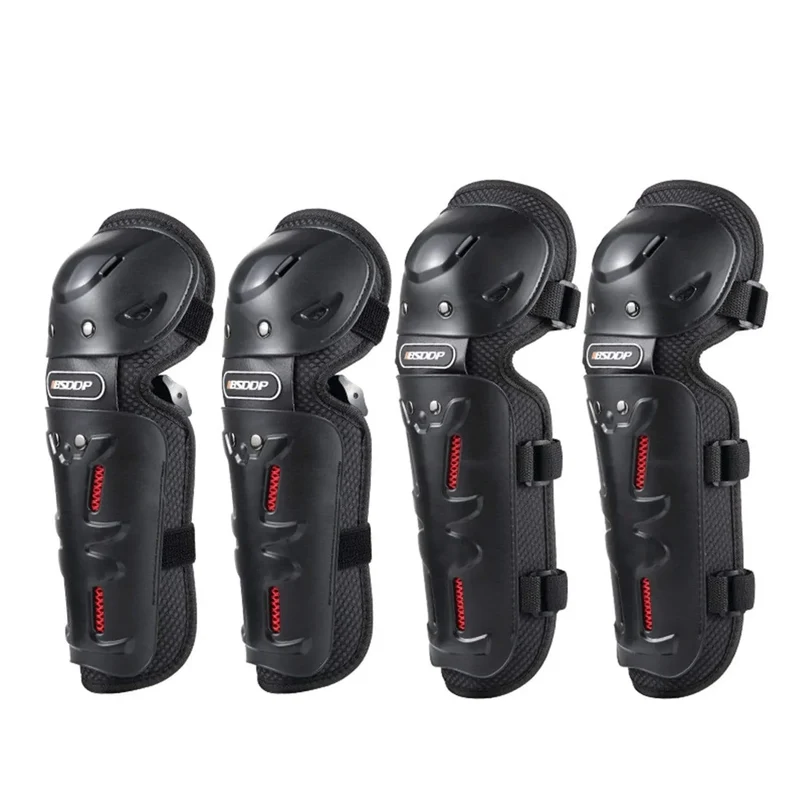 YUME Lot de 4 coudières et genouillères pour moto