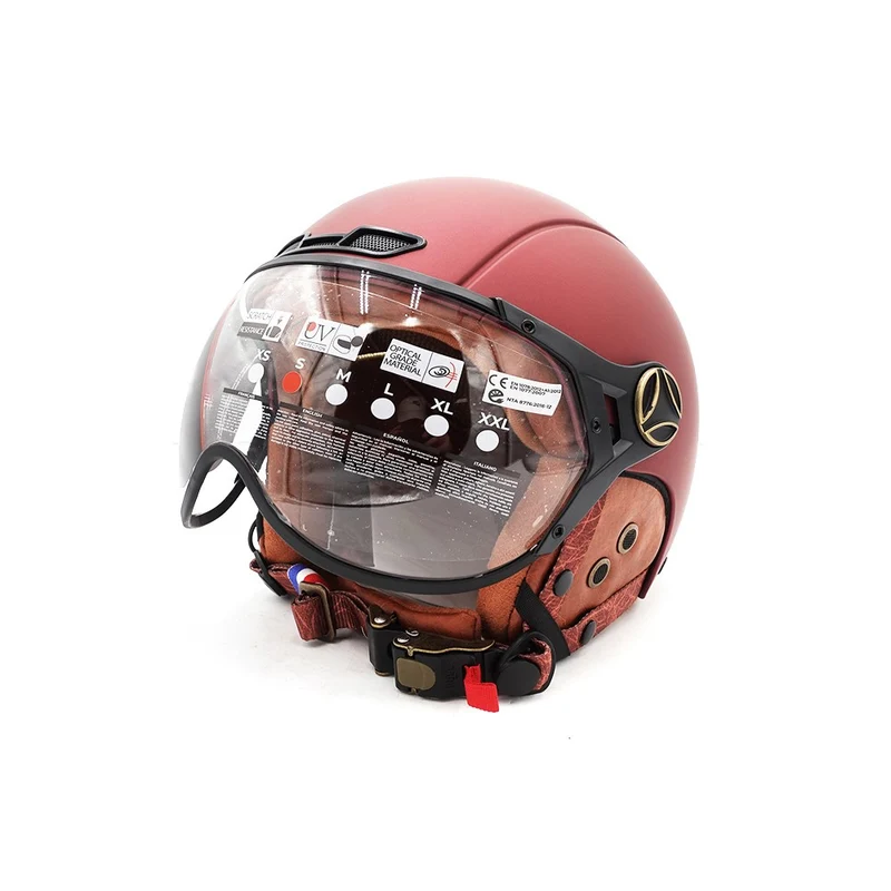 Casque JET bordeaux mat (taille XS à XXL)