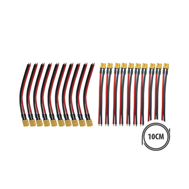 Pack Prises XT30 Avec Cables X10 males + X10 femelles
