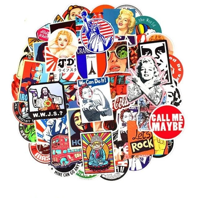 Autocollant Trottinette Vintage (50pcs)