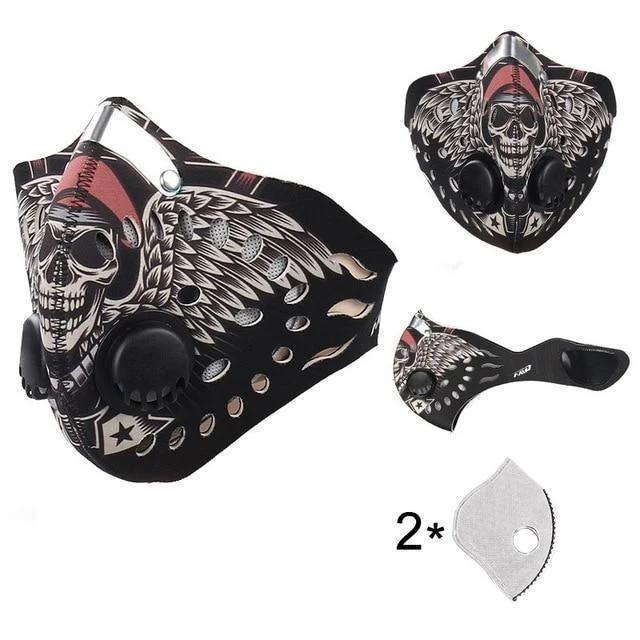 Masque Anti-Pollution TÊTE DE MORT ☠️ + 2 filtres offerts