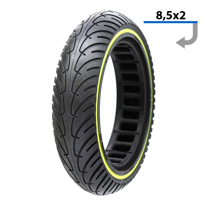 Pneu plein 8.5x2.0 fluorescente vert pour xiaomi trottinette