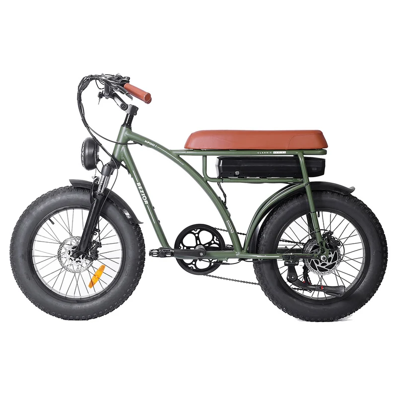 Bezior XF001 Electric Mountain Bike 20" Fat Tires 1000W Motor 48V 12.5Ah Battery