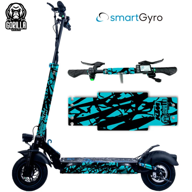Vinyle + base antidérapante pour Smartgyro KTM – Bleu turquoise Gorilla