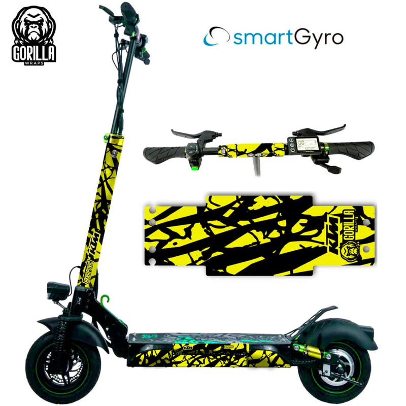Vinyle + base antidérapante pour Smartgyro KTM – Jaune Gorilla