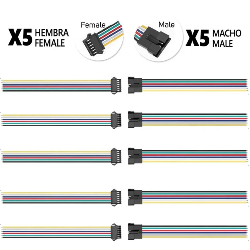 Connecteur SM 6 broches avec câble 22 AWG – 5M/5H