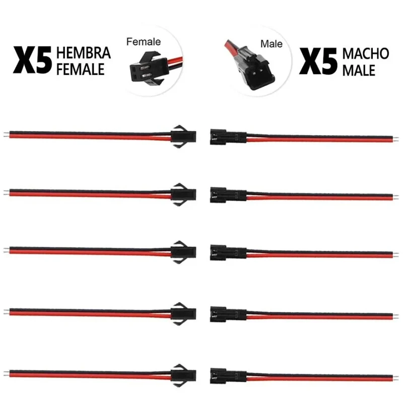Connecteur SM 2 broches avec câble 22 AWG