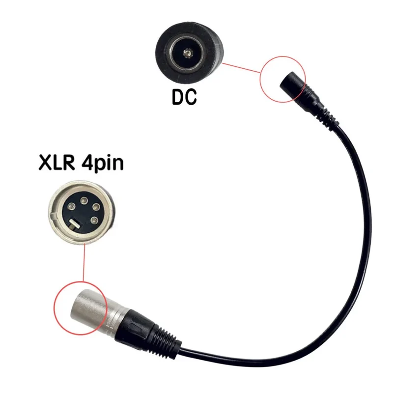Câble convertisseur CC vers XLR 4 broches