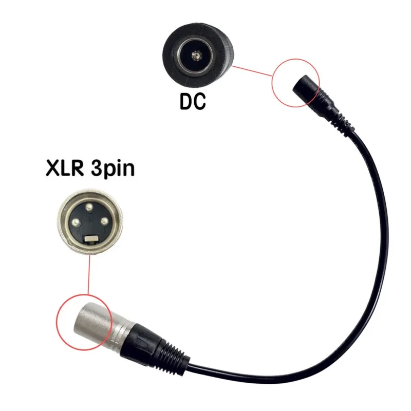 Câble convertisseur CC vers XLR 3 broches