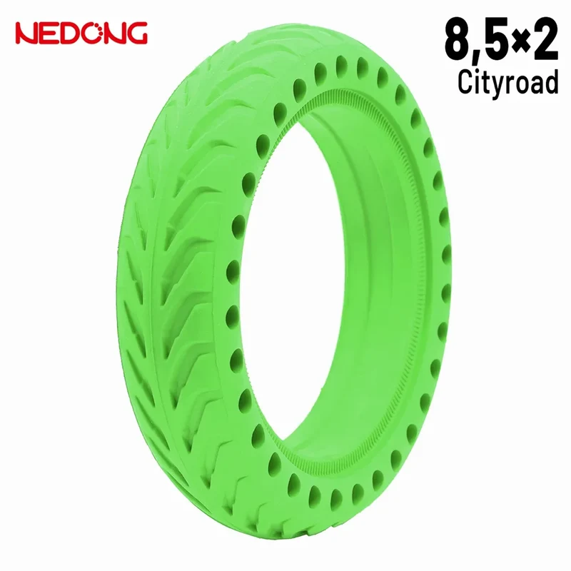 Pneu plein 8 x 2 perforée vert Nedong